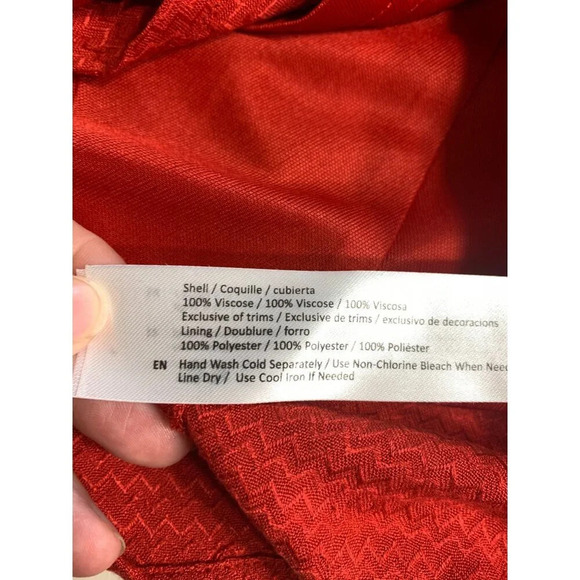 Band of Gypsies Red Square Neck Mini Dress With Puff Sleeves & Back Bow Detail - Picture 8 of 8